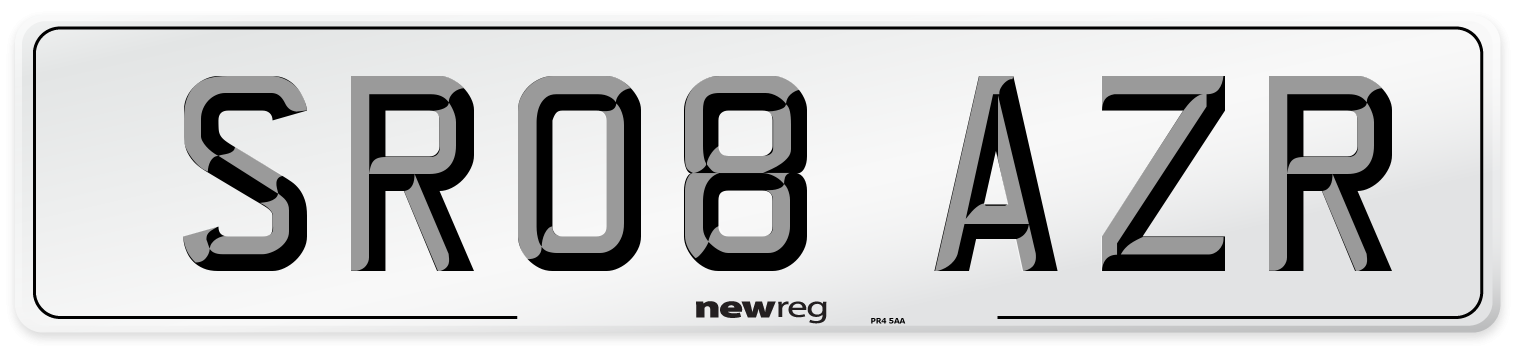 SR08 AZR Number Plate from New Reg